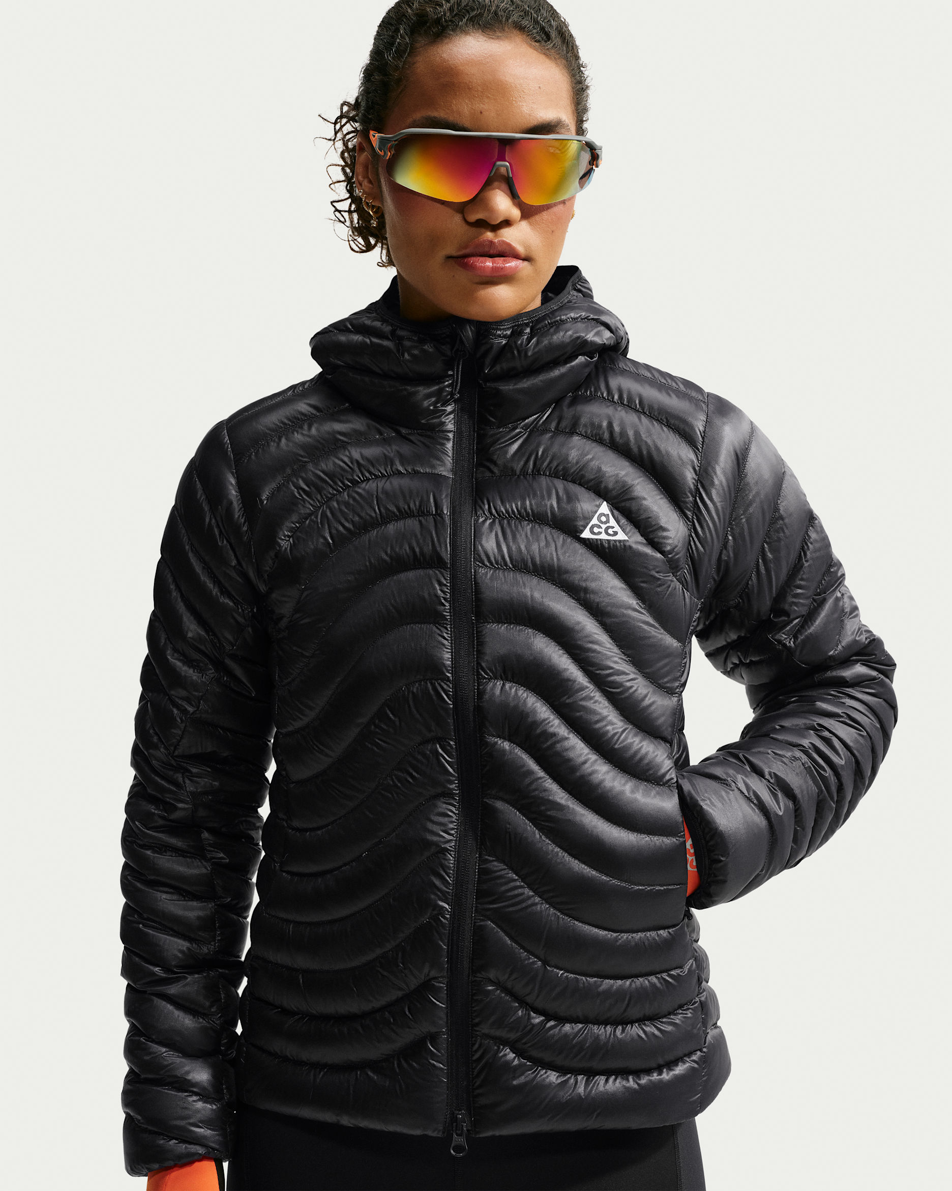 ナイキ acg Lava Flow ルナフロー ジャケット 黒 L ACG Lava Flow Women's Therma-FIT ADV Ultra-Light Down Jacket. Nike LU